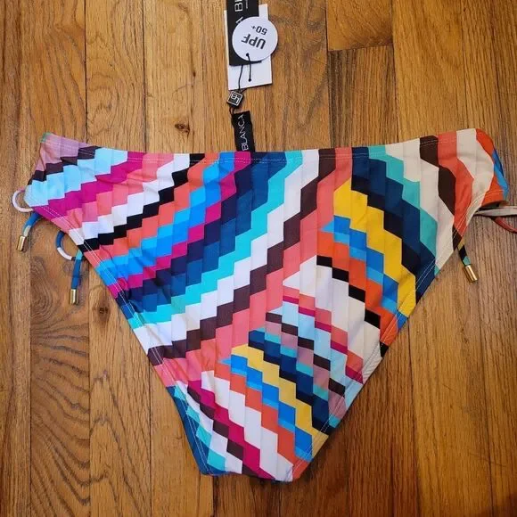 La Blanca Women's Slice Adjustable Loop Hipster Bikini Bottoms Colorful Size 14 - Picture 7 of 8